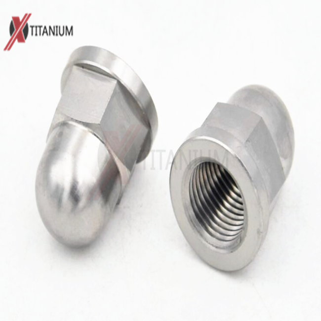 বাম থ্রেডেড M10X1.0 মিমি টাইটানিয়াম ডোম বাদাম